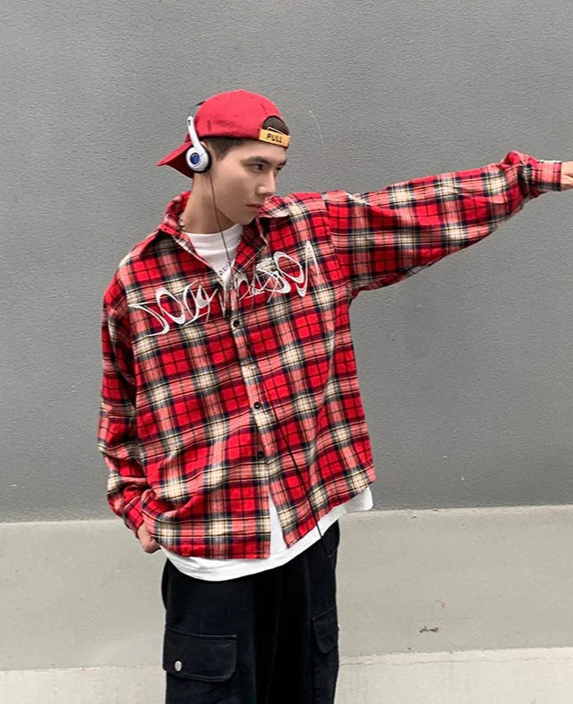 Chemise à carreaux rétro hip-hop à manches longues, un investissement judicieux