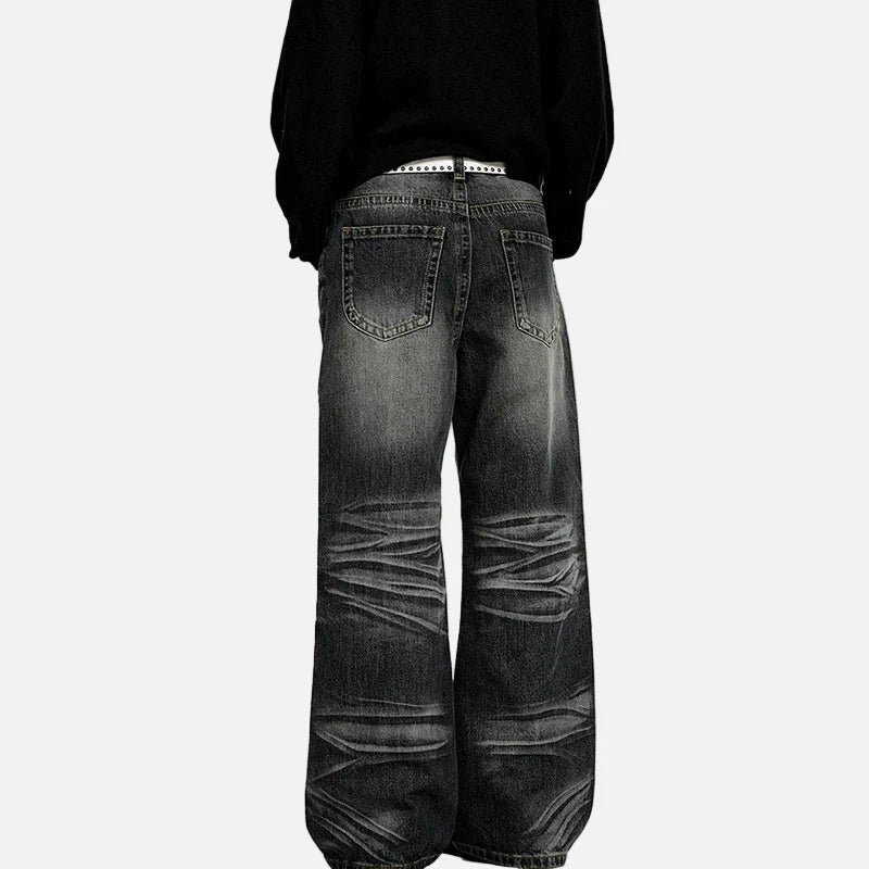 Jean en denim délavé style années 2000