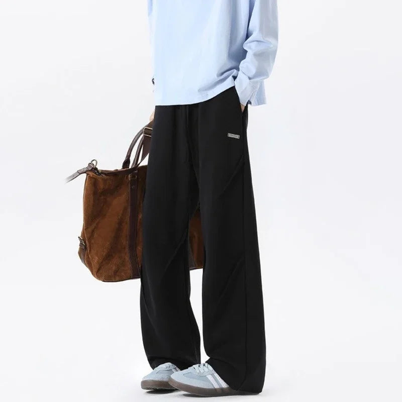 Vintage-Sweatpants mit geradem Bein und Falten