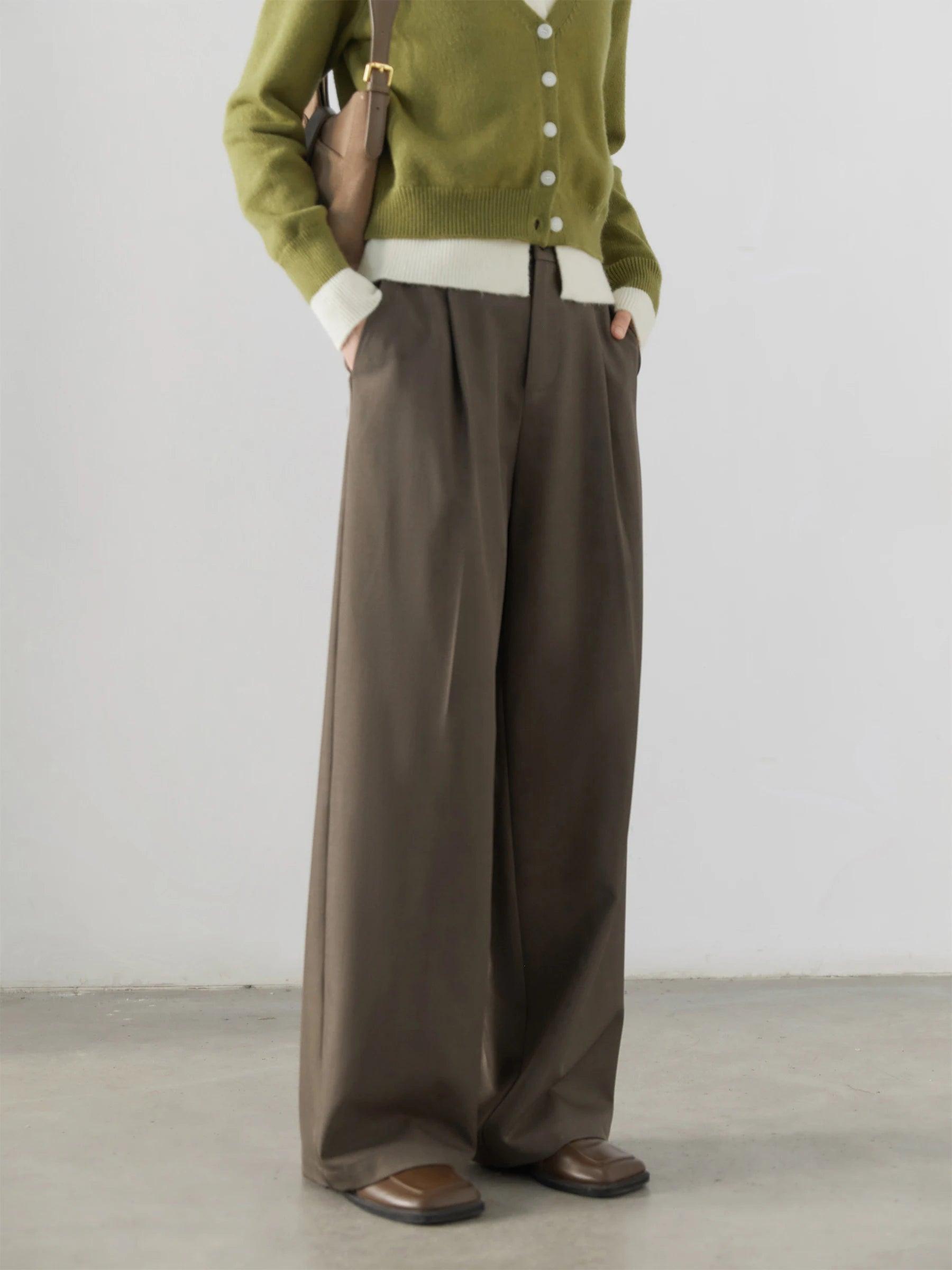 Office Chic Solid Wide-Leg Pants