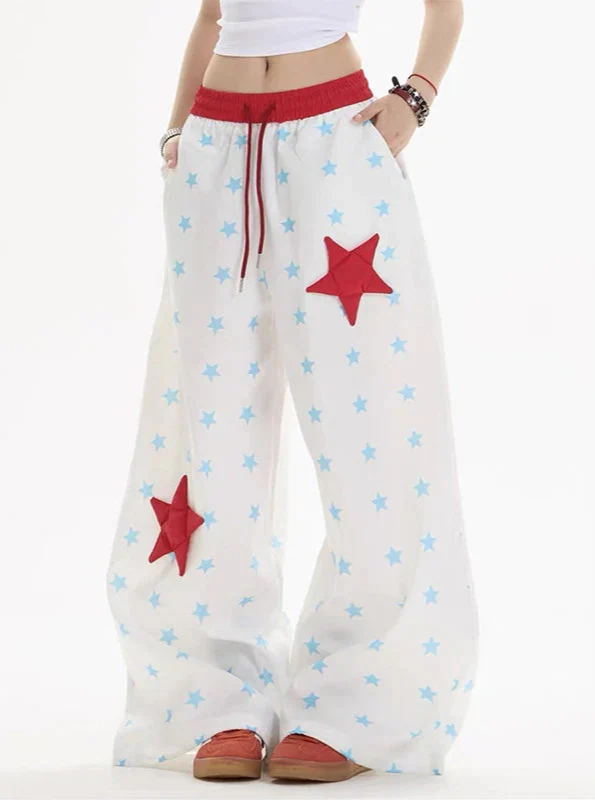Leichte Sweat Stars Oversized Parachute Jogger
