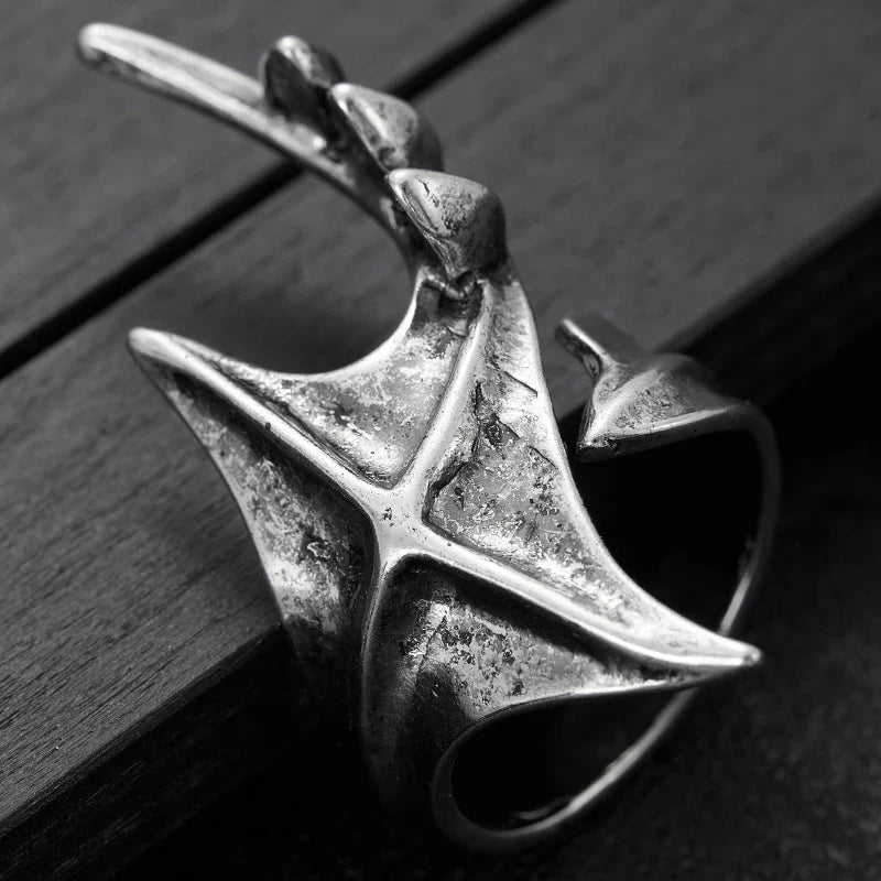 Vintage-Ring mit unregelmäßiger geometrischer Form, offen