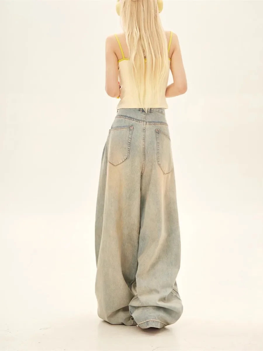 Retro Baggy Low Waisted Wide Leg Jeans