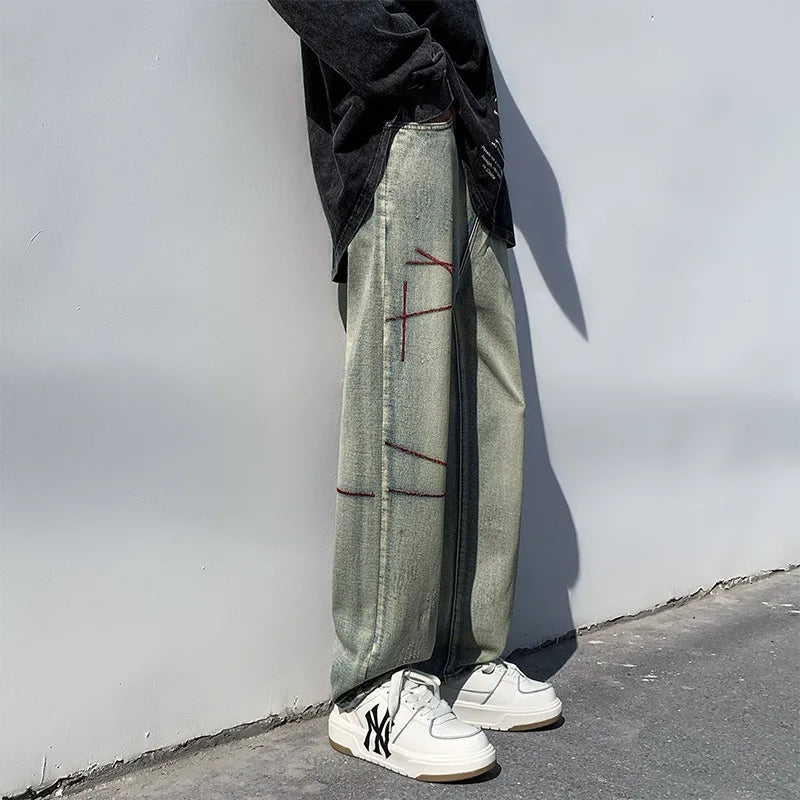 Lässige Hip-Hop-Jeans mit geradem Bein