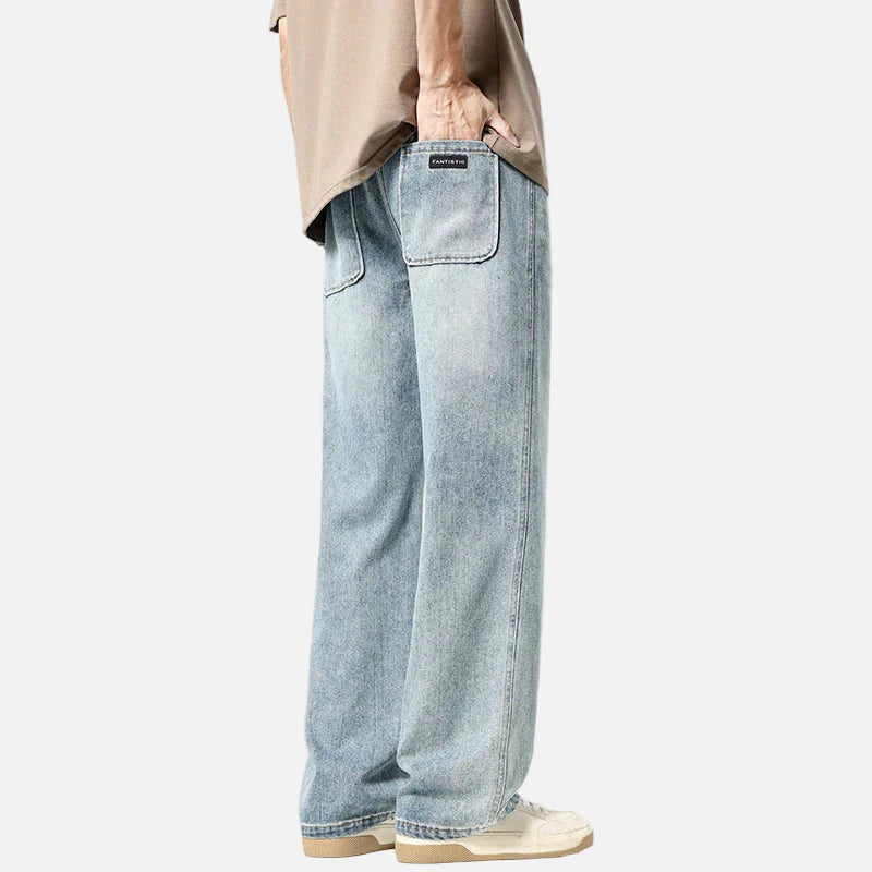 Y2K Trendy Loose Fit Jeans mit elastischem Bund