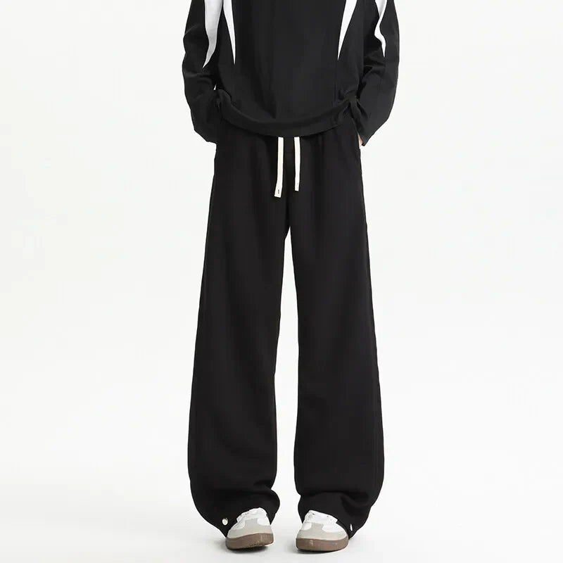 Bequeme Hose mit weitem Bein und elastischem Bund