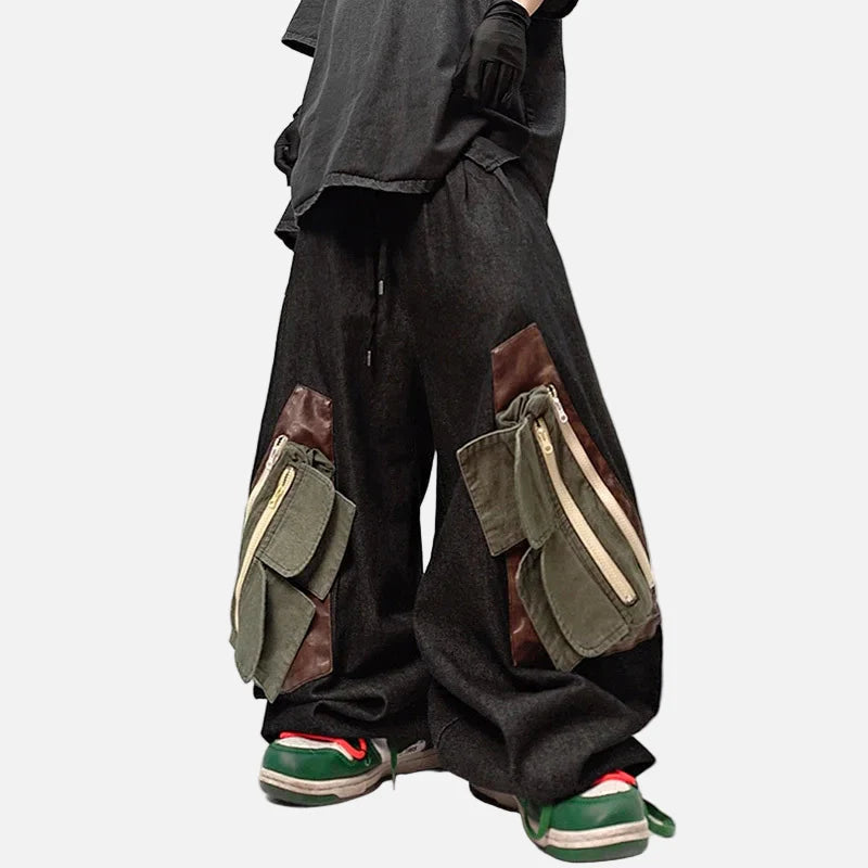 Streetwear Personalisierte Cargo-Jeans mit weitem Bein