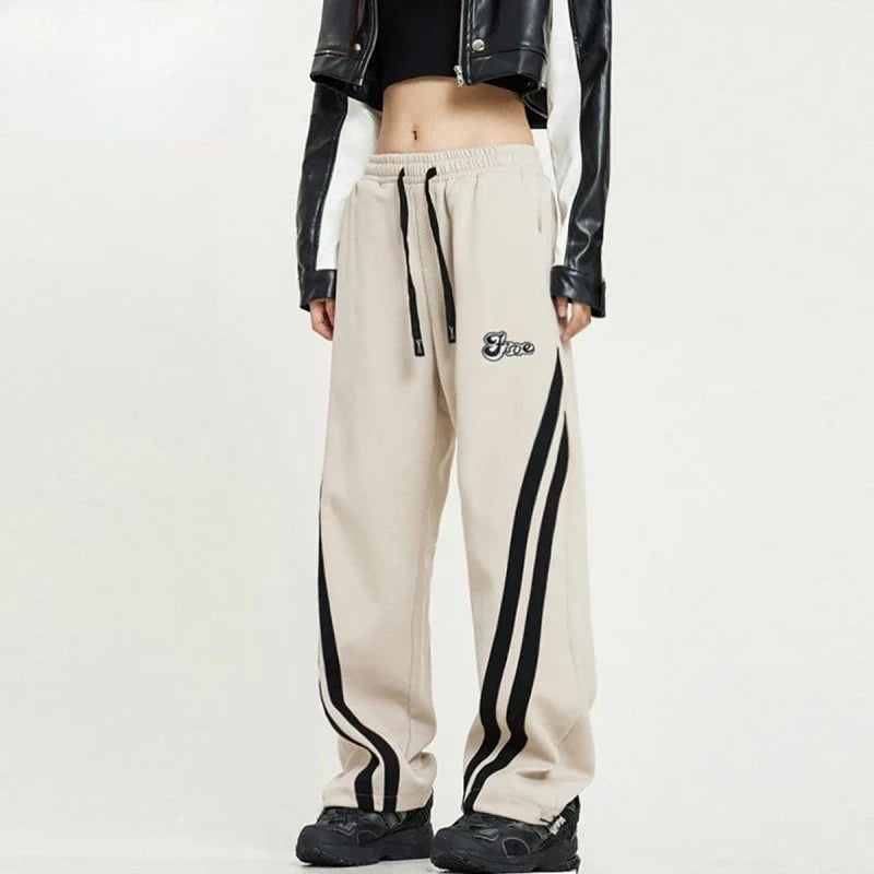 Streetwear Oversize-Jogginghose mit Streifenmuster
