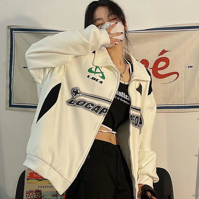 Vintage Damen-Sweatshirt mit Reißverschluss
