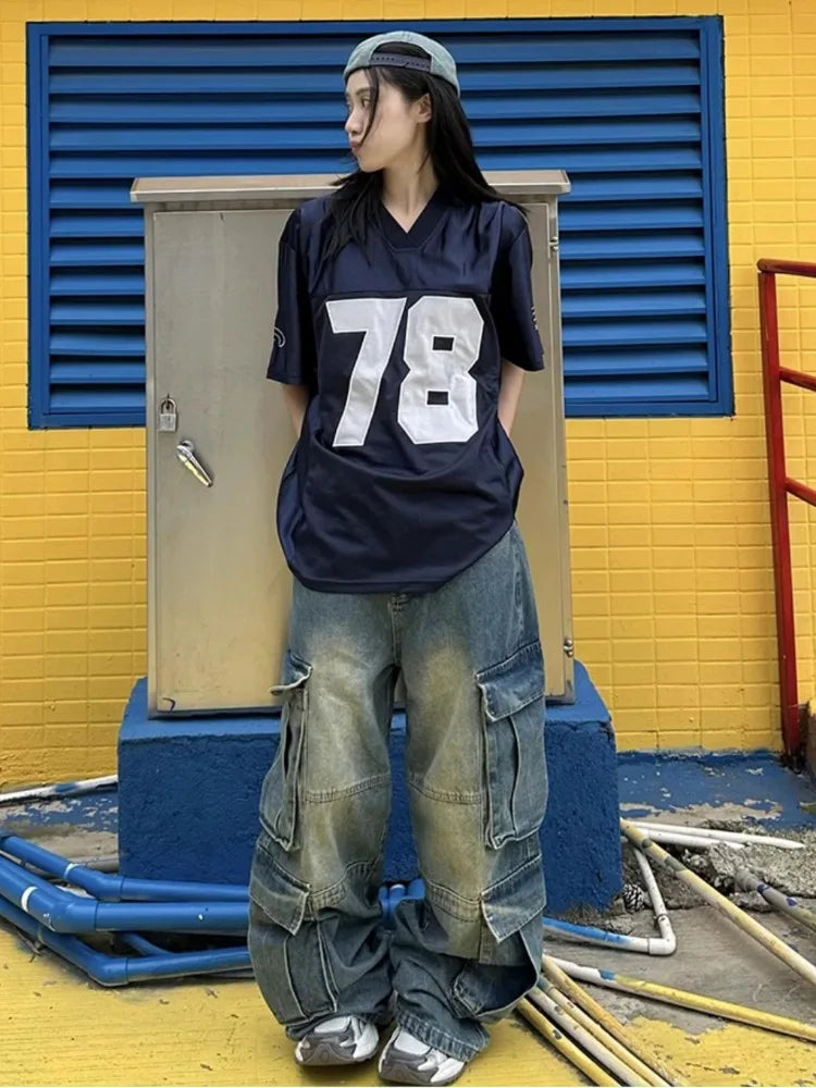 Streetwear Oversized Y2K Sport Number T-Shirt