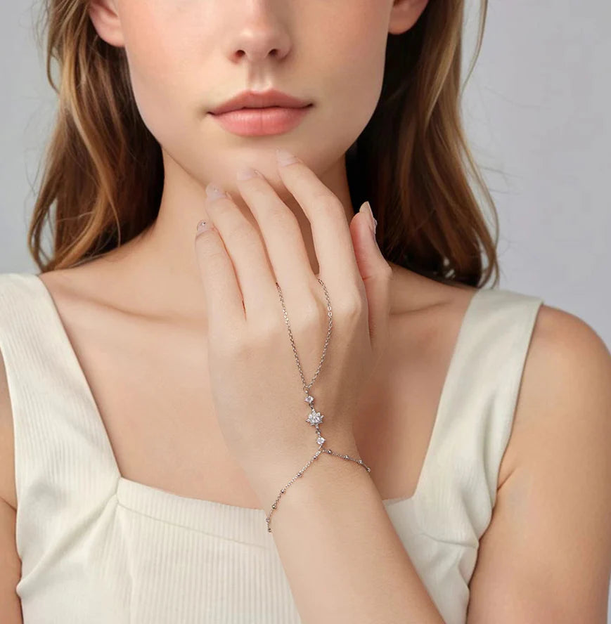 Zarte Stern-Handketten aus Sterlingsilber