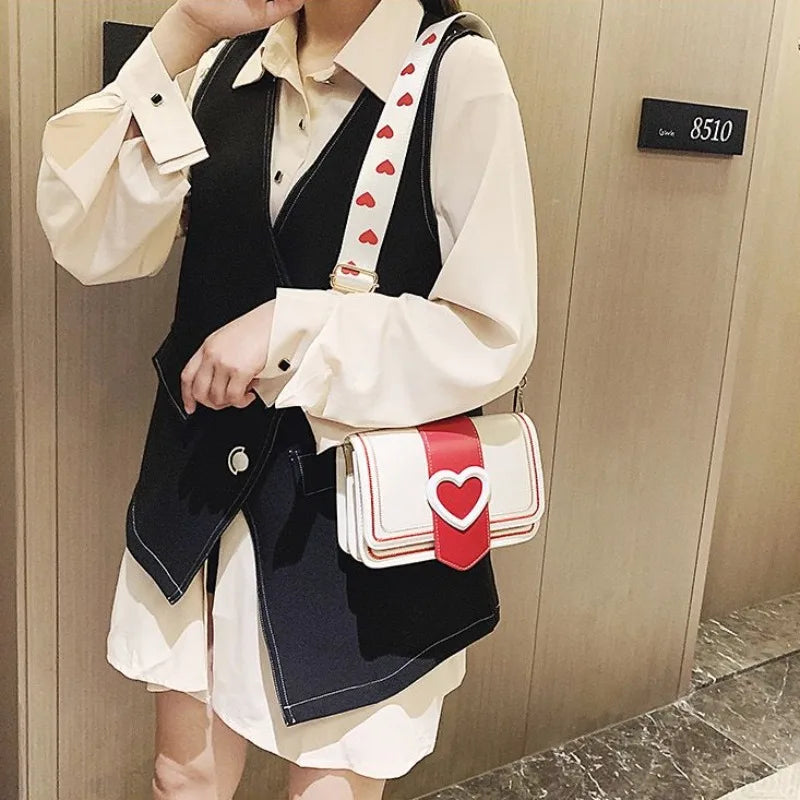Sac bandoulière à boucle en forme de cœur Y2K