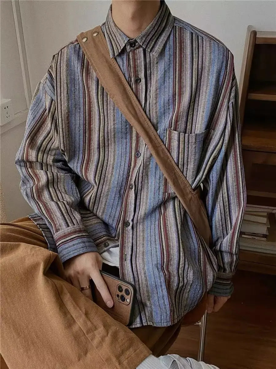 Chemise à rayures oversize tendance