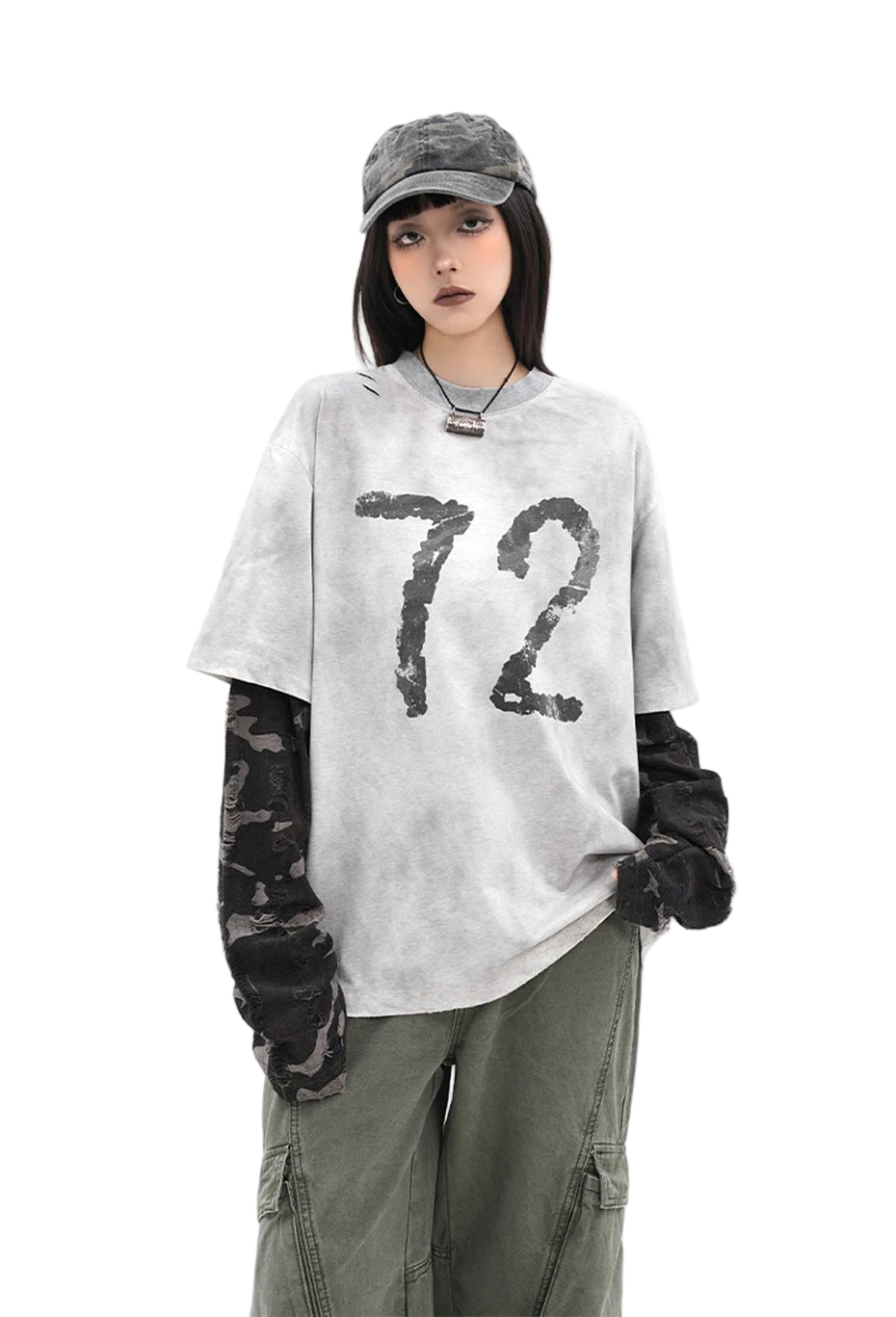 T-shirt streetwear hip-hop deux pièces contrefait