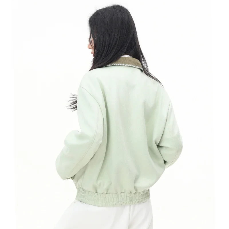 Hochwertige grüne Fliegerjacke mit Revers