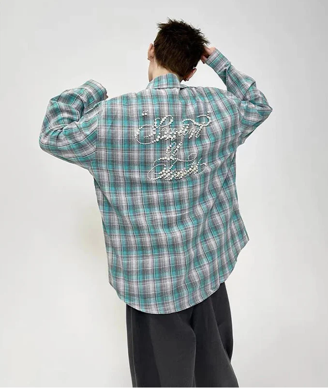 Premium Y2K Oversized Casual Streifenhemd mit Knöpfen