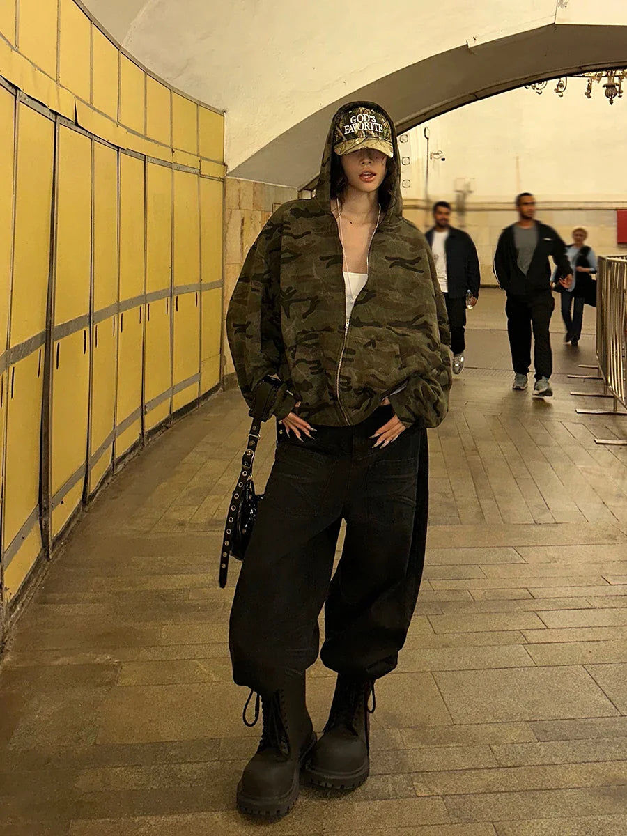 Reddachic Camo Kapuzenpullover (Oversize)