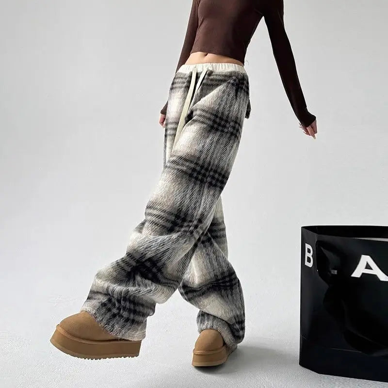 Lässige, karierte Hose im Vintage-Stil im amerikanischen Stil