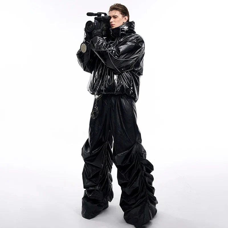 Luxuriöse, glänzende und super bequeme Winterjacke mit Wattierung