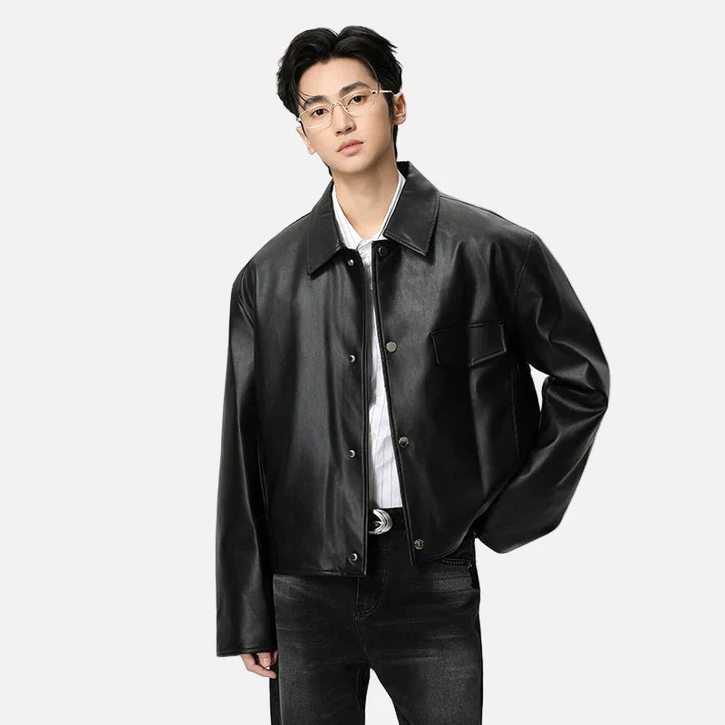 Veste chic et tendance en cuir PU uni