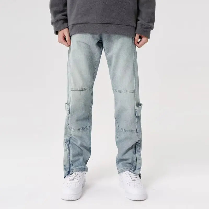 Y2K Streetwear Vintage Cyber Blue Baggy Jeans