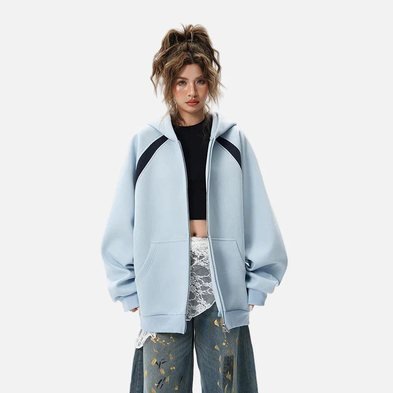 Y2K Minimalistisches, einfarbiges Freizeit-Sweatshirt