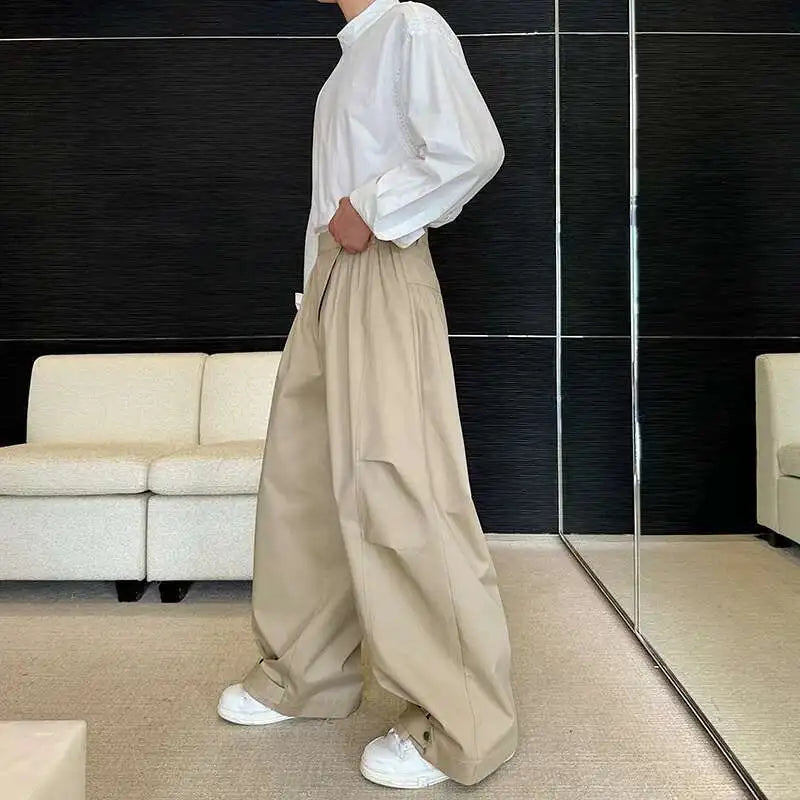 Pantalon large décontracté au design original et patchwork