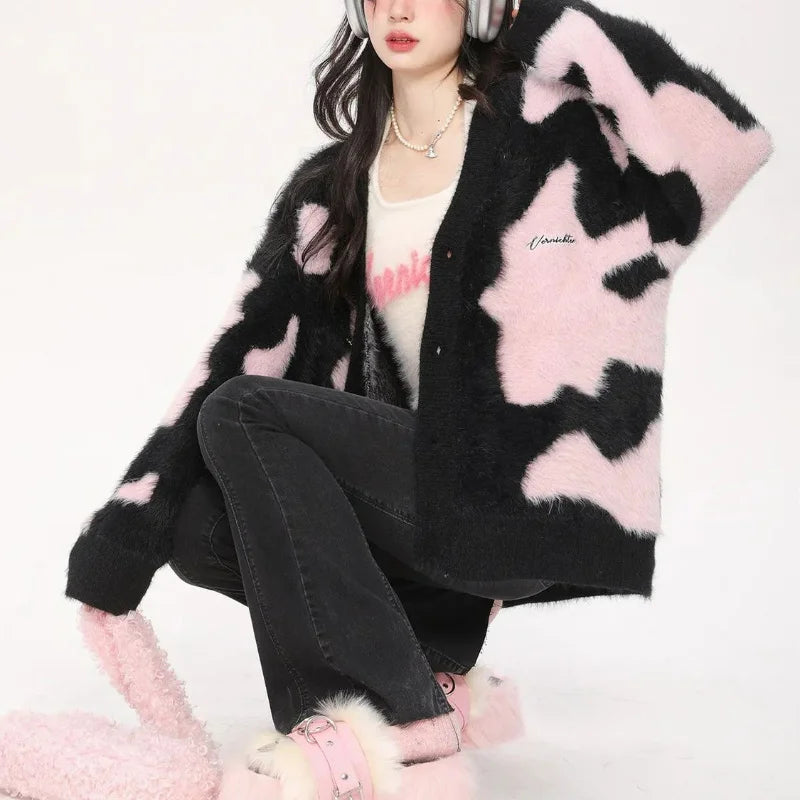 Damen Cooler, kuscheliger Oversize-Strickcardigan