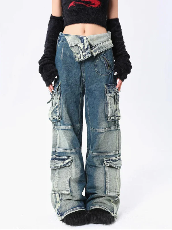 Y2K Damen Baggy Cargo Jeans