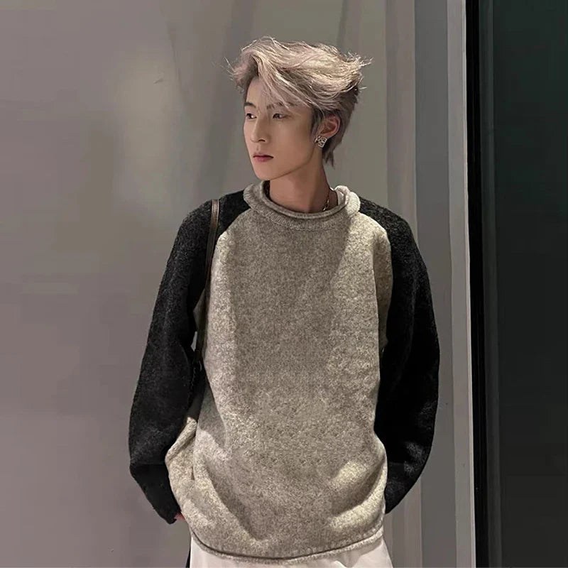 Casual Luxury Knitted Patchwork Relax Sweater