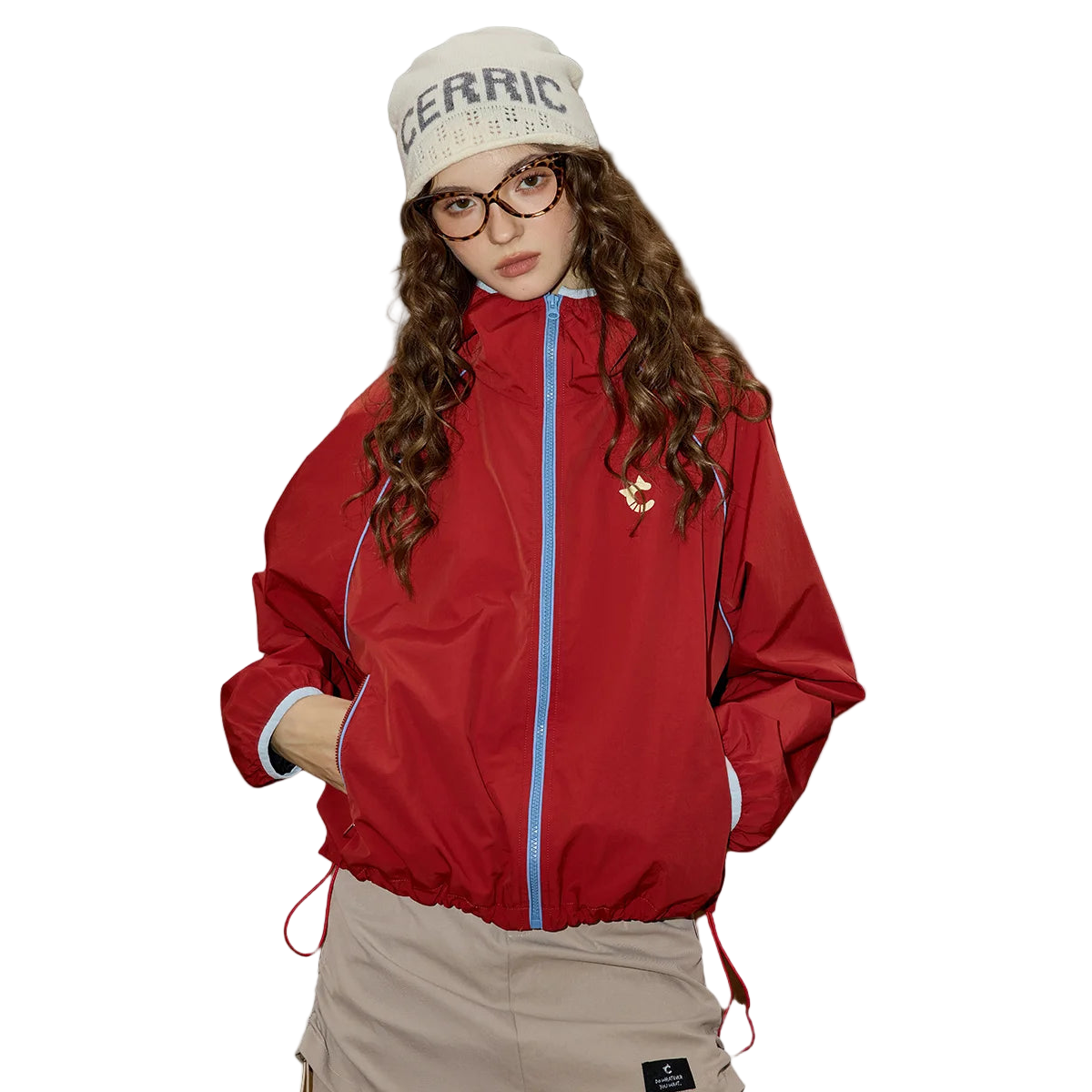 Color Block Hooded Women’s Cropped Puffer Jacket