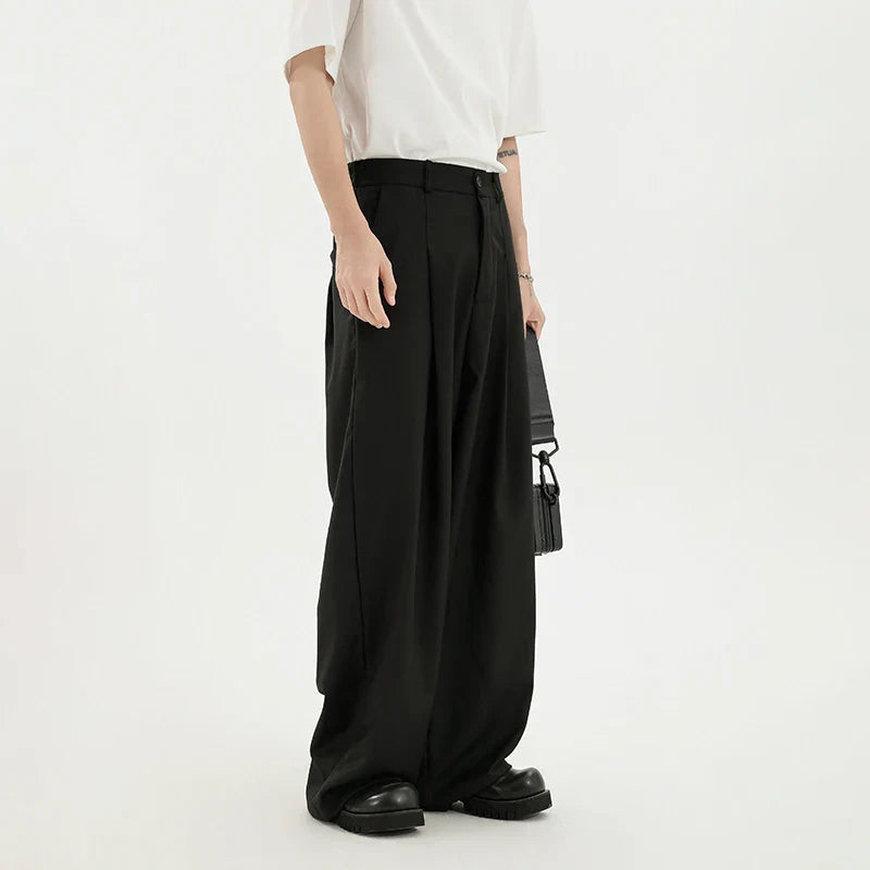 Pantalon habillé noir oversize à jambes larges