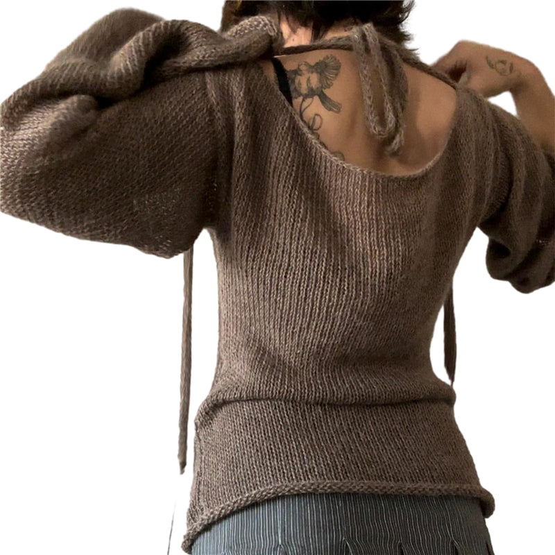 Pull en maille grunge vintage streetwear, pull-over
