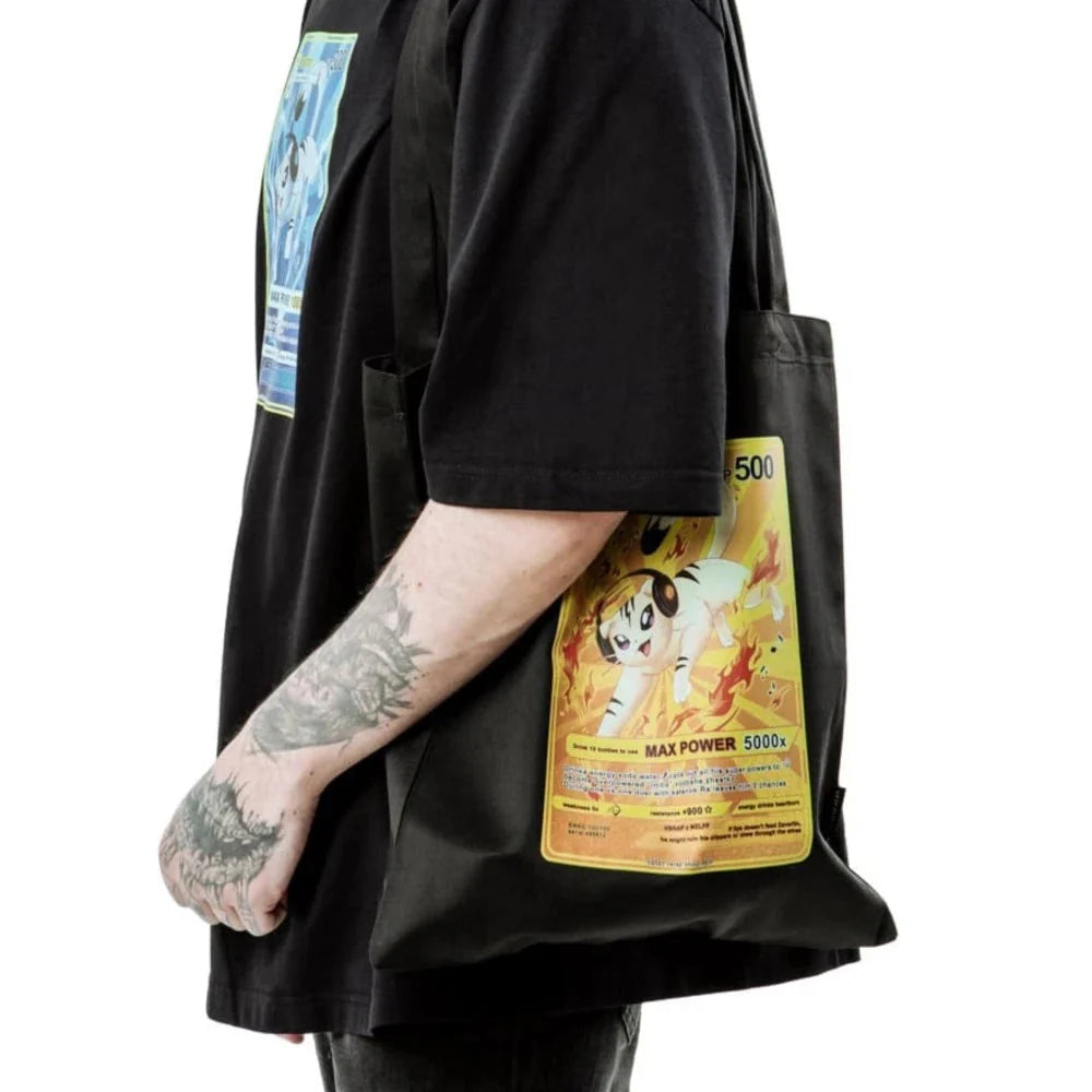Sac fourre-tout punk à imprimé graphique noir