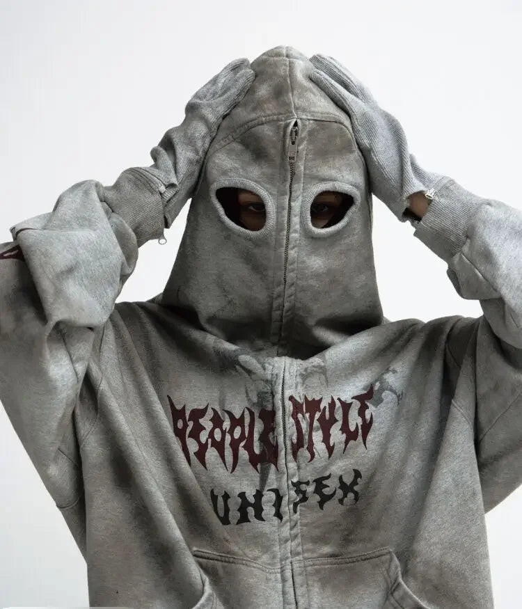 Zerstörerisch fleckiges, lockeres Kapuzensweatshirt