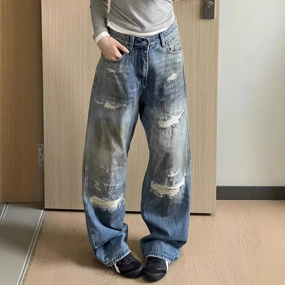 Retro American Style Essential Baggy Jeans
