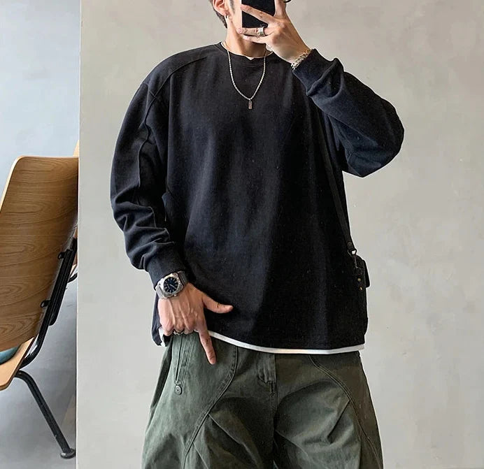 Vintage Hip Hop Fake Two-Piece Sweatshirt
