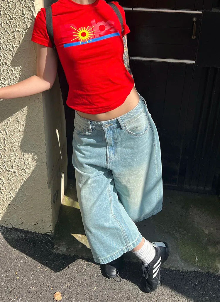 Y2K Vintage-Denim-Shorts im amerikanischen Stil