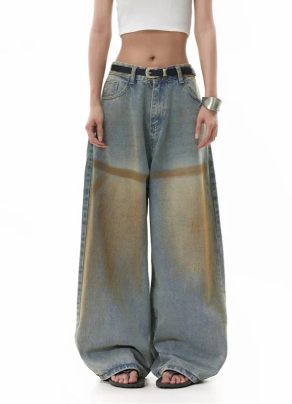 Hochwertige Y2K High Waist Hip Hop Blue Jeans