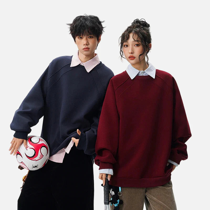 Minimalistisches Sweatshirt mit Rundhalsausschnitt in Unifarben