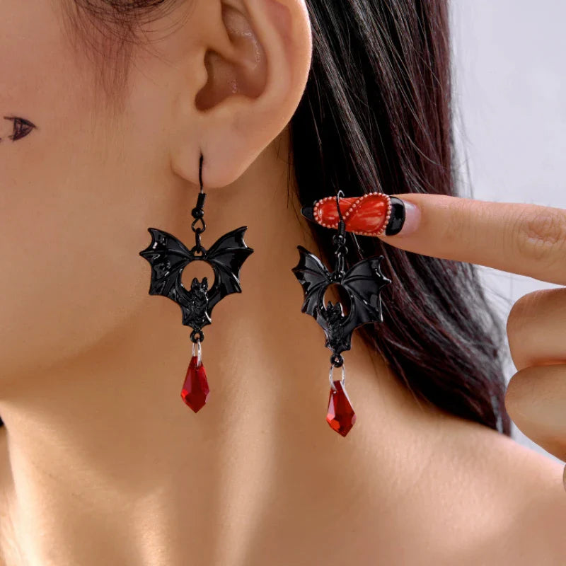 Halloween Gothic Fledermaus-Ohrringe
