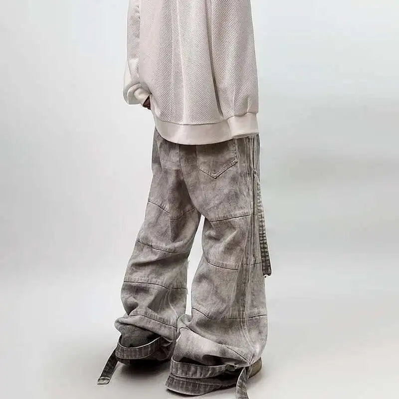 Moderne Jeans im Used-Look mit lockerem, weitem Bein