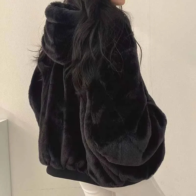 Doppelseitige Fleecejacke mit Kapuze