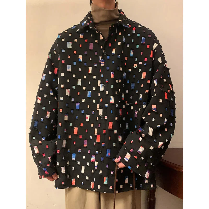 Chemise homme oversize à carreaux, couleur décontractée