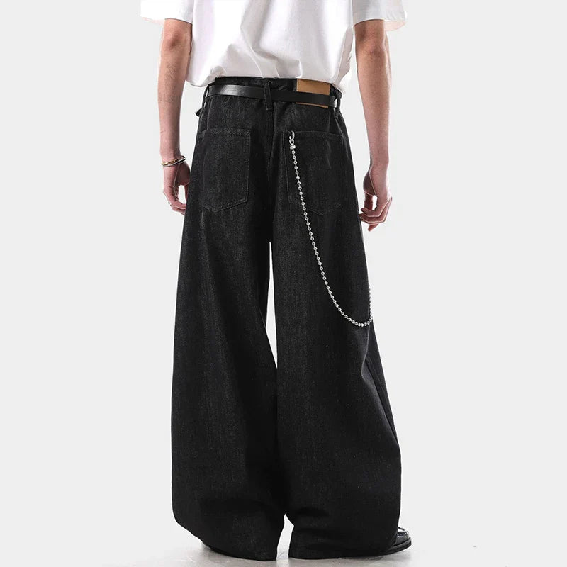 Elegante Stretch-Komfort-Jeans in Unifarben mit weitem Bein