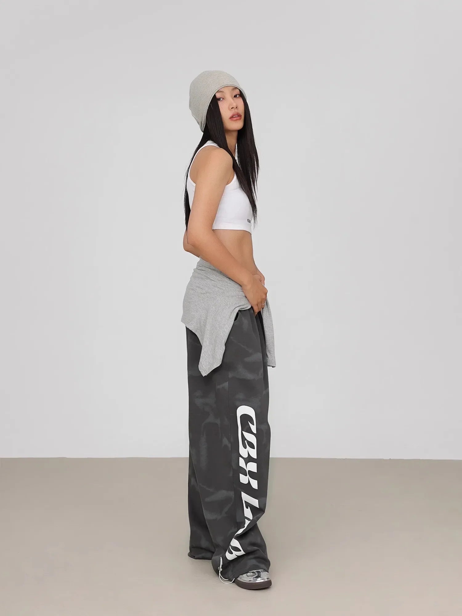 Graue Schneeflocken-Hip-Hop-Tanzhose