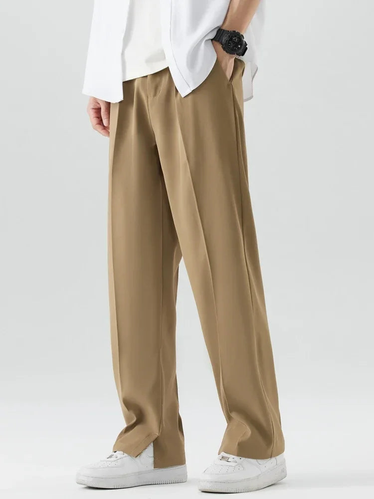 Pantalon décontracté respirant à taille large