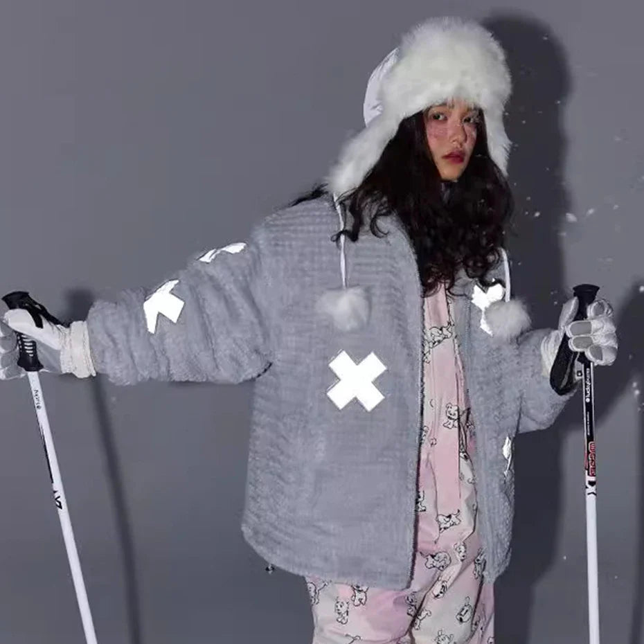 Reflektierende Steppjacke mit Kreuzemblem