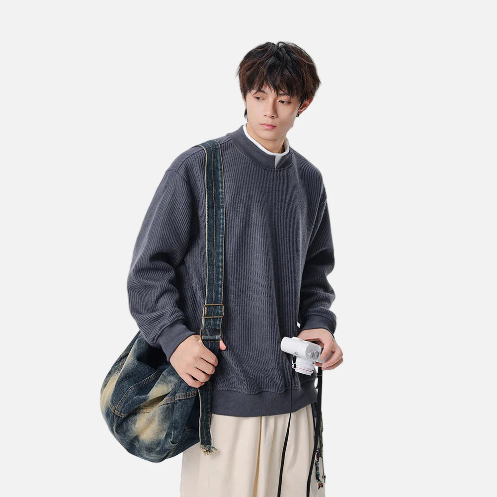 Streetwear Winter Mock Neck Strickpullover