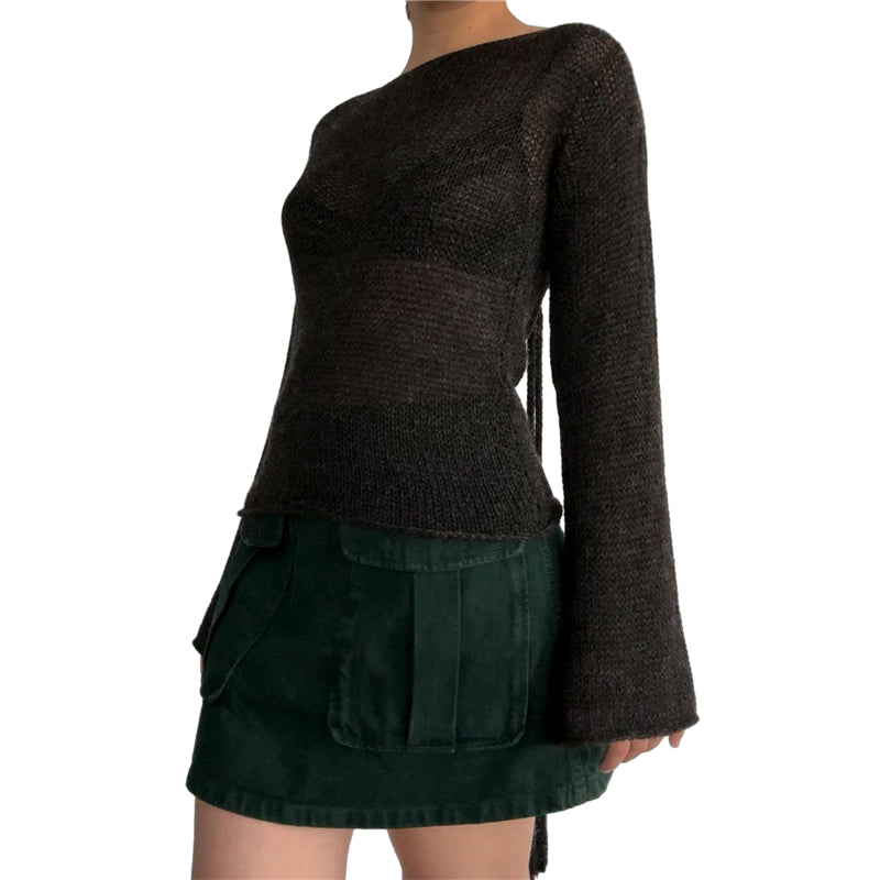 Pull en maille grunge vintage streetwear, pull-over